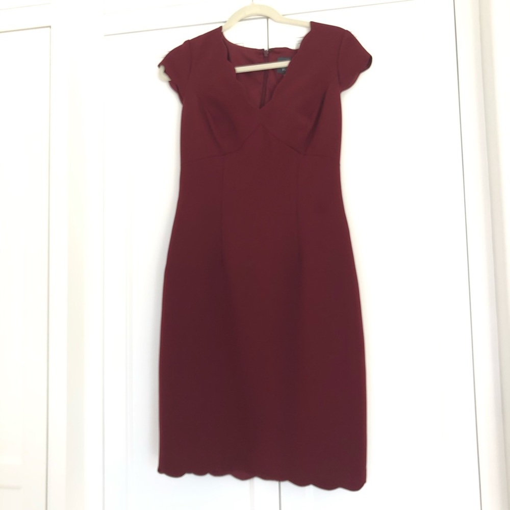 Adrianna Papell Scalloped Hem A-Line Dress